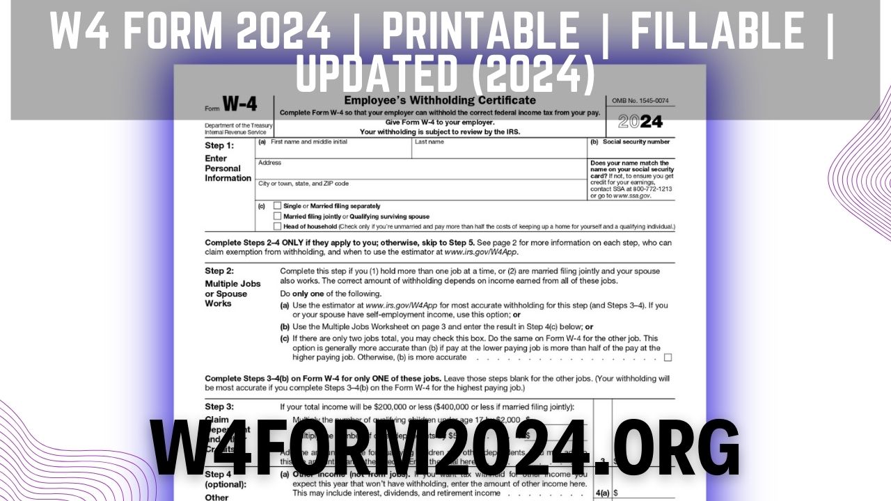 W-4 2024 Form Pdf - Tiffi Lavinie