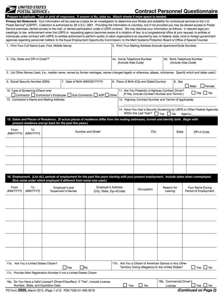 2012-2024 Form Usps Ps 2025 Fill Online, Printable, Fillable in 2025 W 4 Form Printable