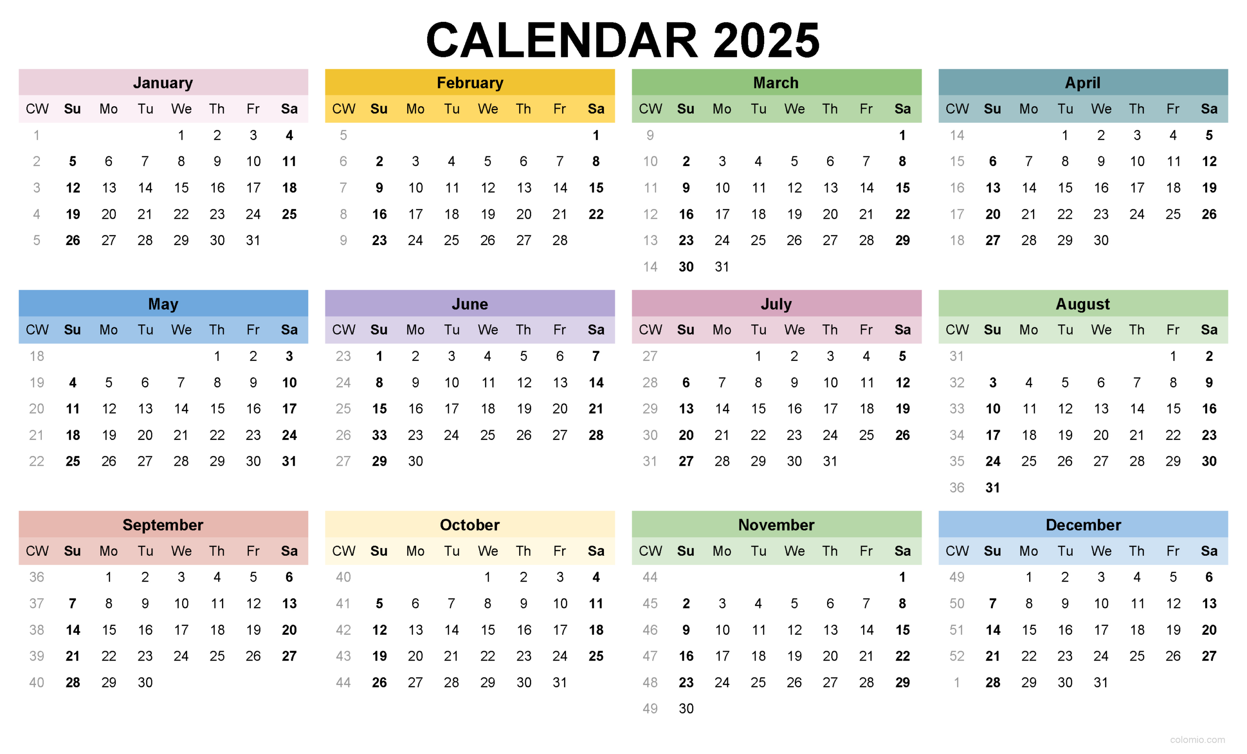 2025 Calendar Printable, ✓ Pdf, Excel And Image File - Free intended for W-4 2025 Printable