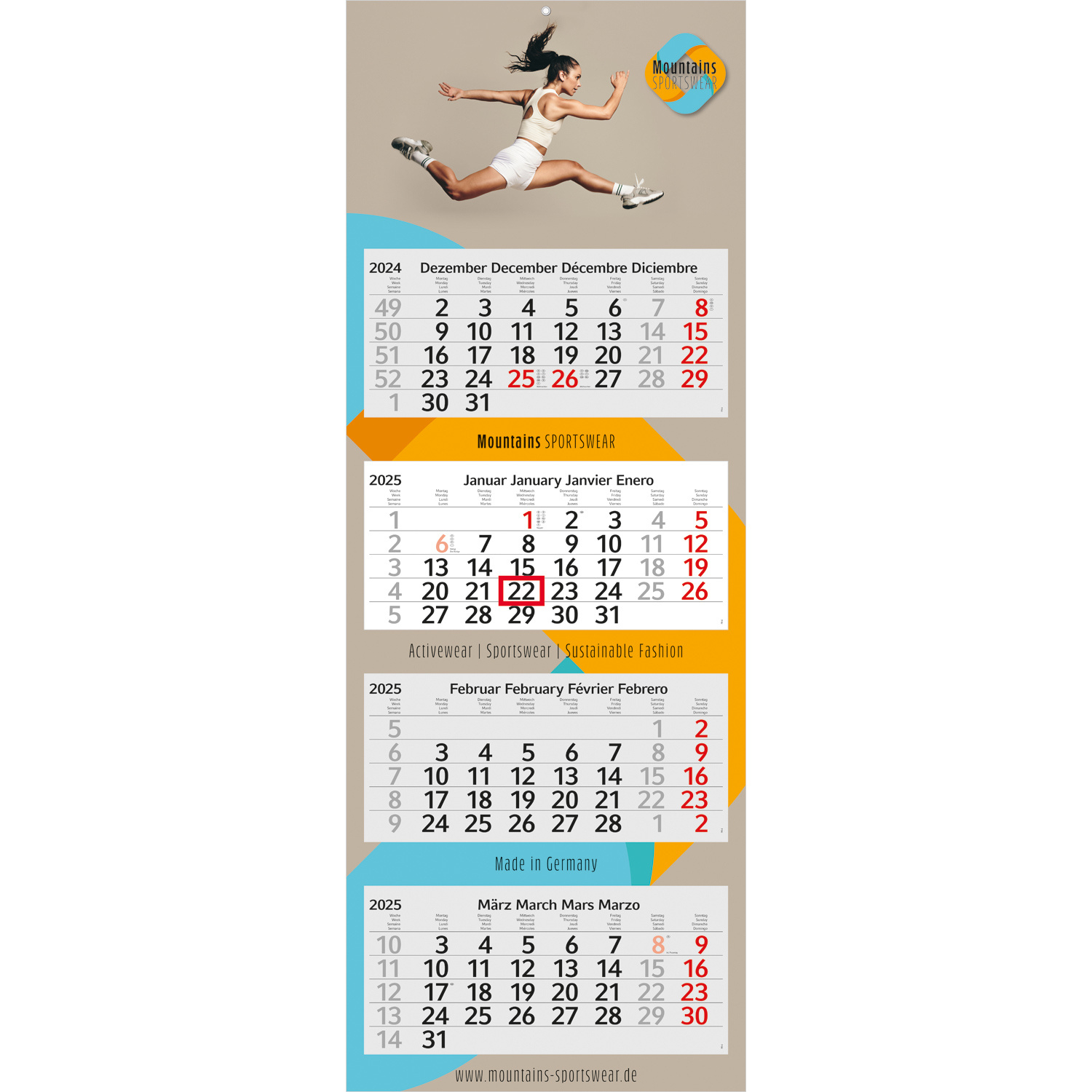 4-Monatskalender &amp;quot;Profil&amp;quot; Recycling inside W 4P 2025 Printable