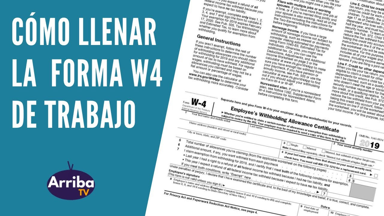 Cómo Llenar La Forma W-4 Del Irs. Con Jorge Pabón throughout Como Llenar La Forma W4 2025 En Español