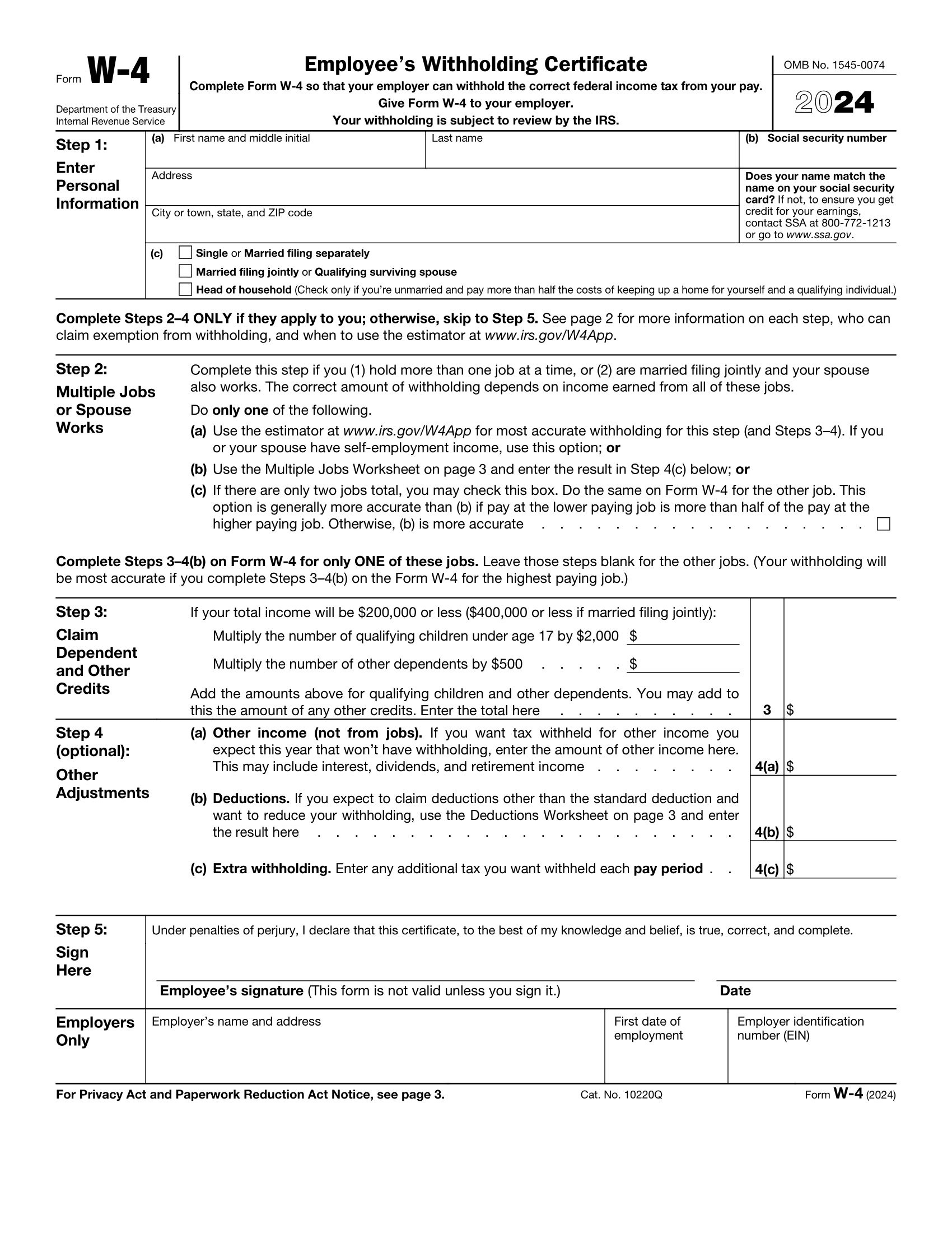 ✓ W-4 Form Instructions: Follow These Steps To Complete W-4 with W4 Form 2025 Exempt