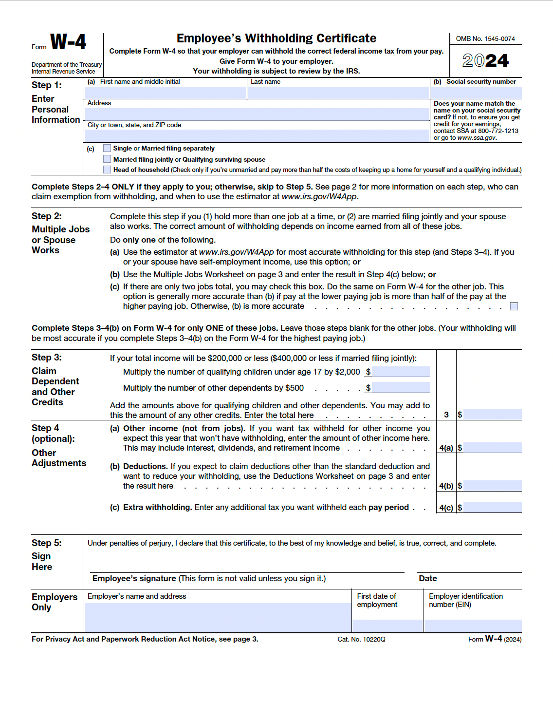 Employer Agent Forms - Fiscal Assistance with regard to W4 Form 2025 Pdf Spanish