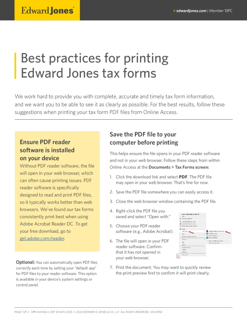 Free Best Practices For Printing Edward Jones Tax Forms with regard to 2025 Tax Forms Printable Pdf