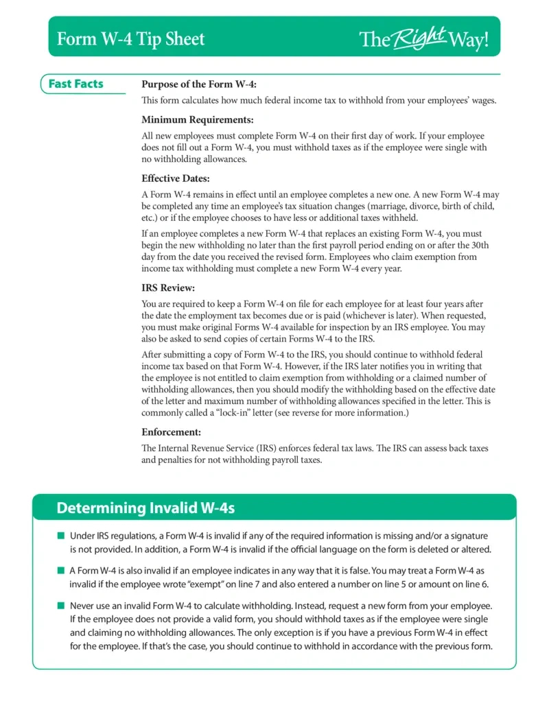 Free Form W-4 Guide For Employers: Withholding Tips | Printfriendly pertaining to W4 Form Instructions 2025