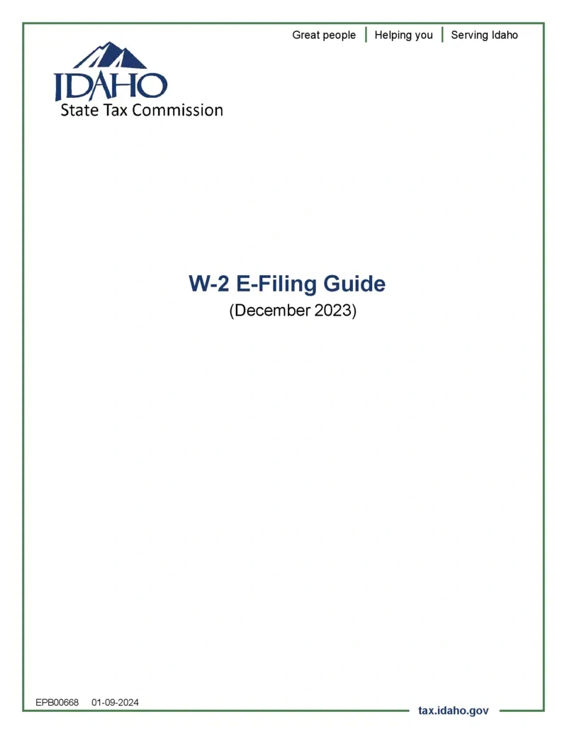 Free Idaho W-2 E-Filing Guide 2023 | Printfriendly within Idaho W4 Form 2025