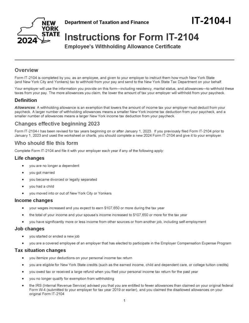 Free Instructions For Form It-2104 Employee Withholding throughout SC W4 Form 2025