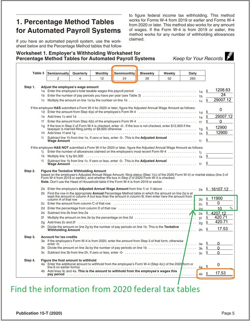 How To Calculate 2020 Federal Income Withhold Manually With New for 2025 W 4 Calculator