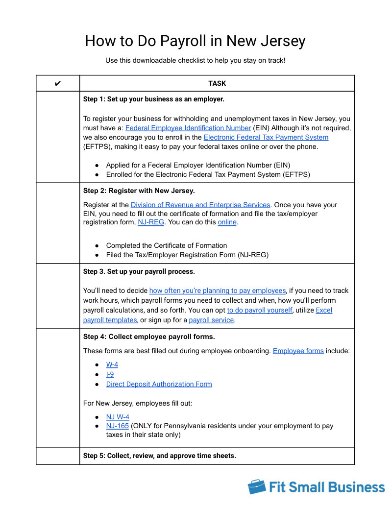 How To Do Payroll In New Jersey: A Small Business Guide intended for 2025 NJ W4 Form