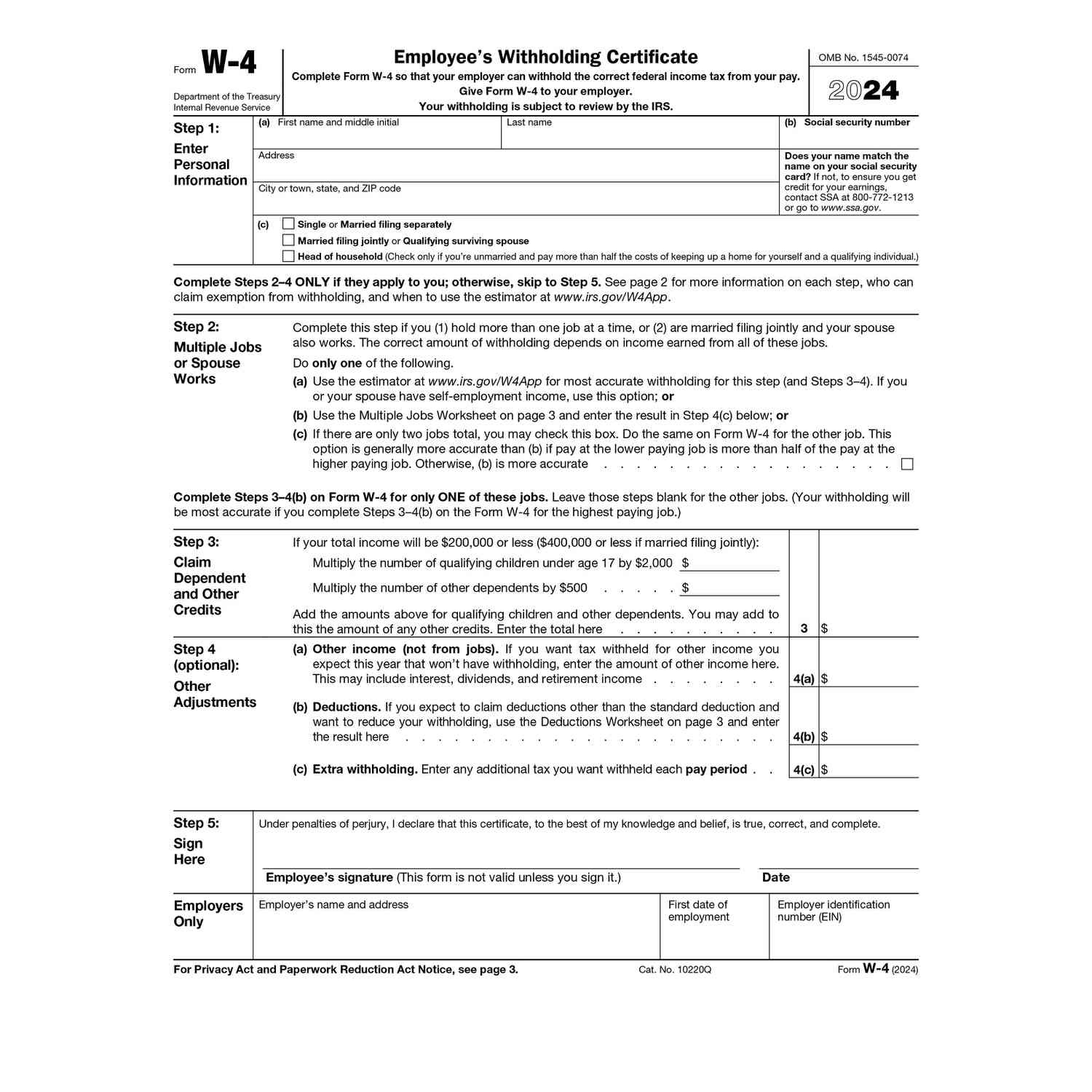 How To Fill Out Form W-4 inside Texas W4 Form 2025