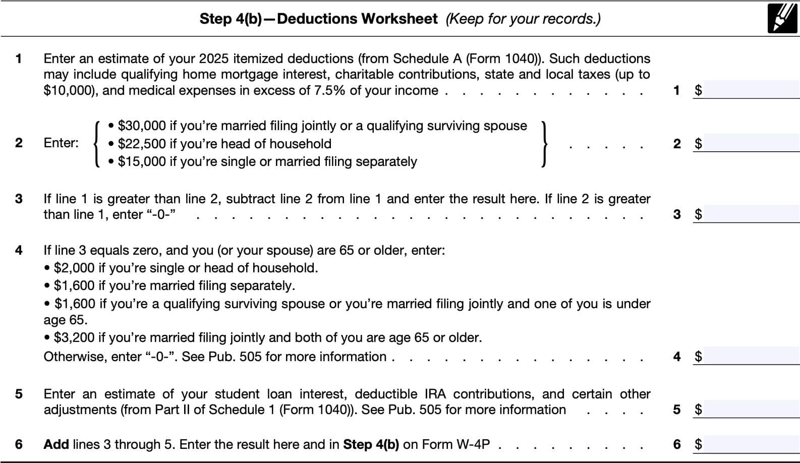 Irs Form W-4P Instructions - Pension &amp;amp; Annuity Tax Withholding pertaining to IRS Form W4-R 2025