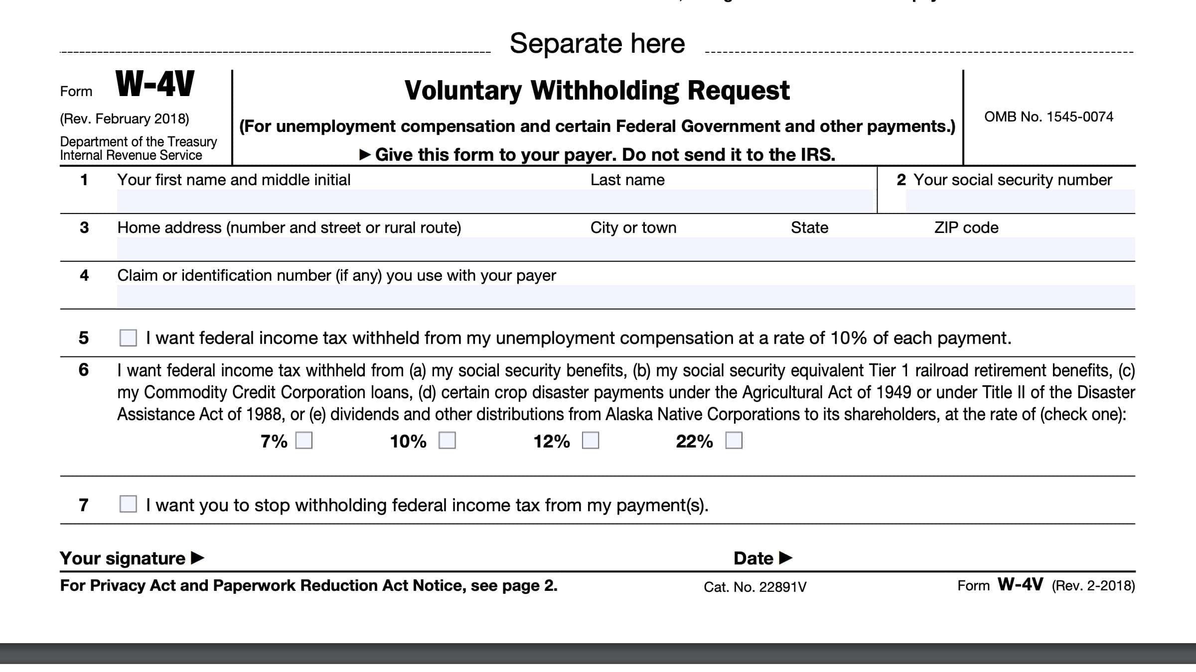 Irs Form W-4V Instructions - Voluntary Withholding Request within Social Security W4 Form 2025