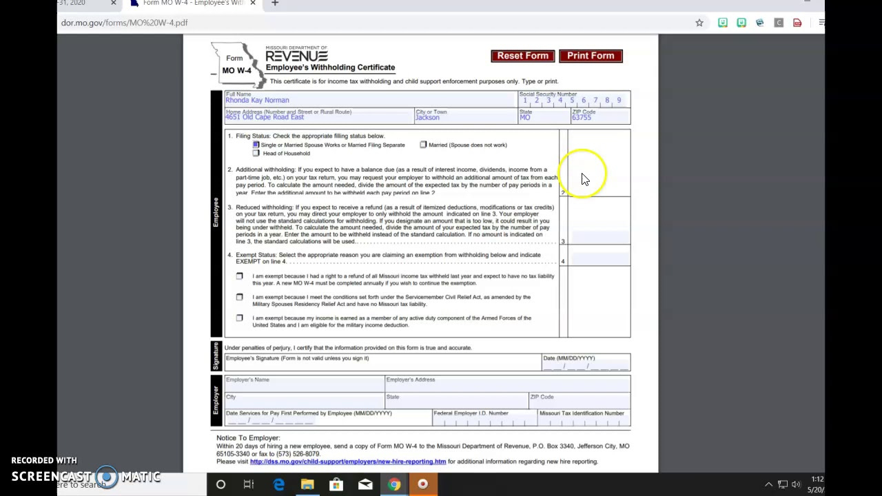 Missouri W-4 Vidoe - Youtube with regard to W4 Form 2025 Missouri