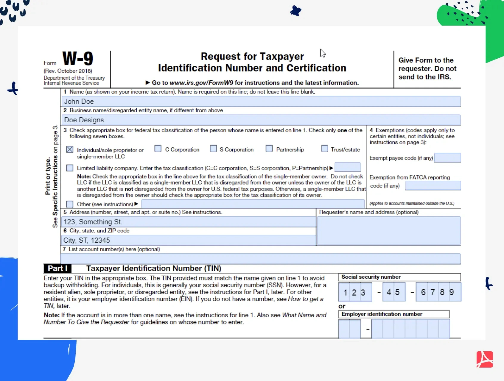 W-9 2023: Printable Pdf Irs Form 2018 - 2023 regarding 2025 Tax Forms Printable Pdf