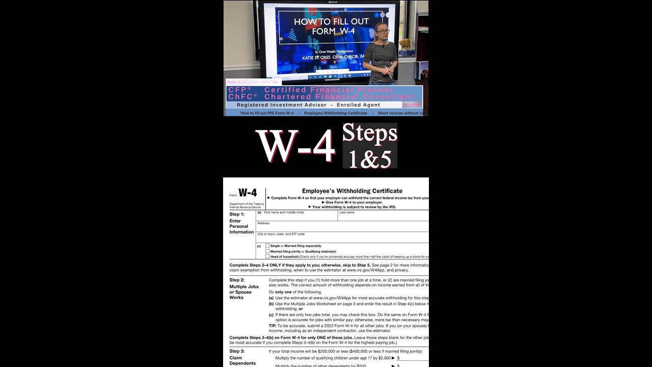 W4 Tax Form | W-4 Tax Form. Required Steps 1 &amp;amp; 5 - Youtube for Oregon 2025 W4 Form