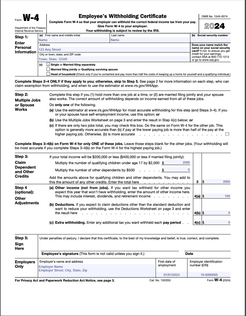 What Is A W-4 Form? Guide To Tax Witholding with regard to W4 Form 2025 How To Claim 1